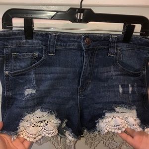 High rise jean shorts